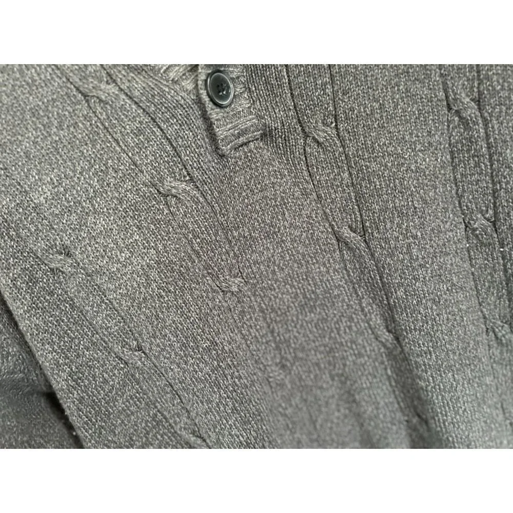 Oscar De La Renta Knitted Pullover Cotton Blend Gray Sweater Size Med